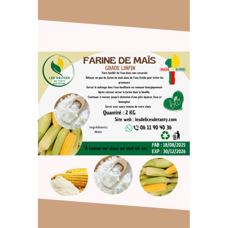 Farine de maïs origine Bénin