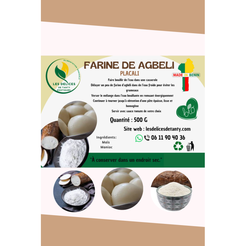 Farine fermentée de manioc - Agbéli - Placali